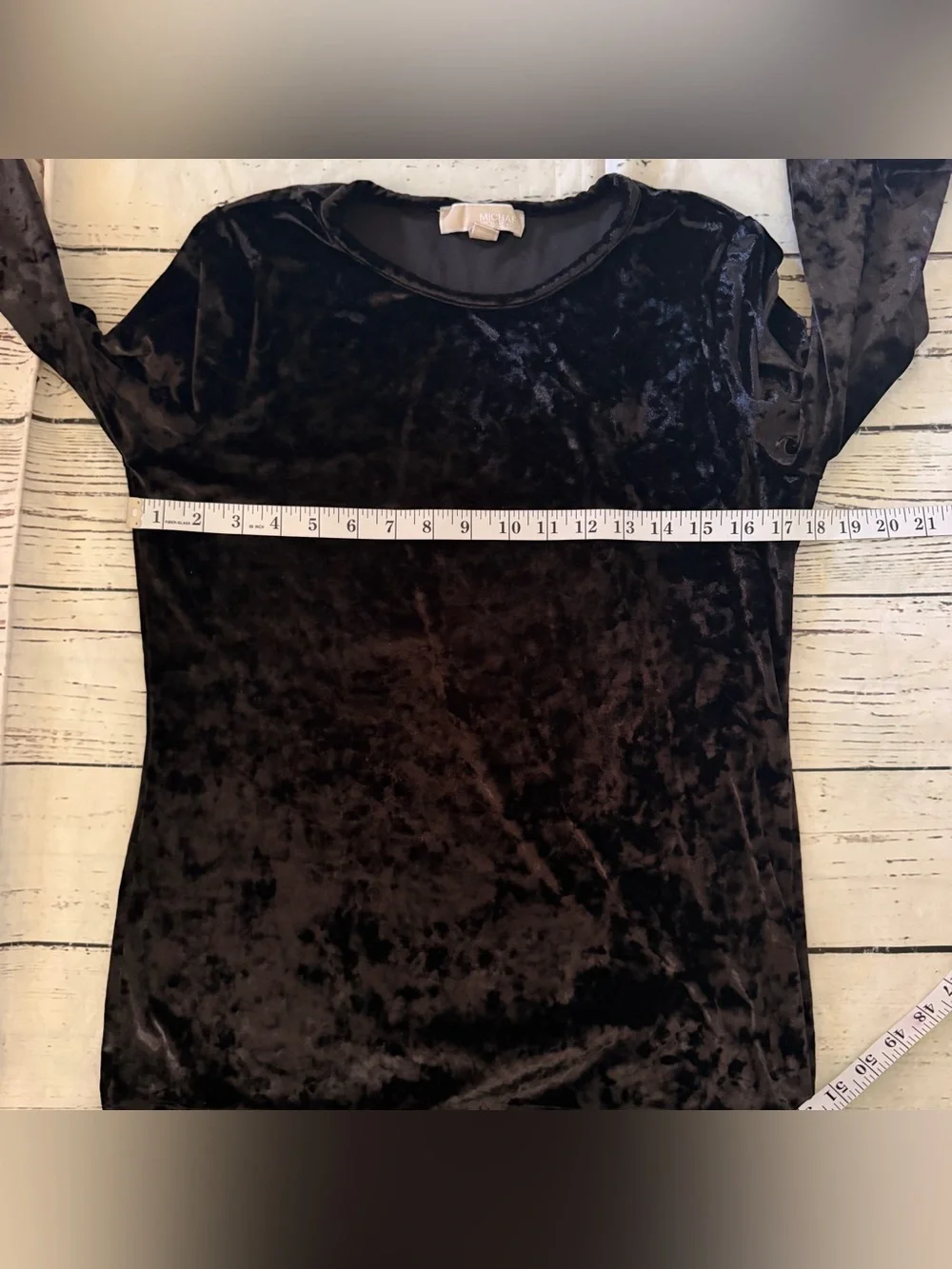 Michael Kors women's Black Velvet Long Sleeve Tee